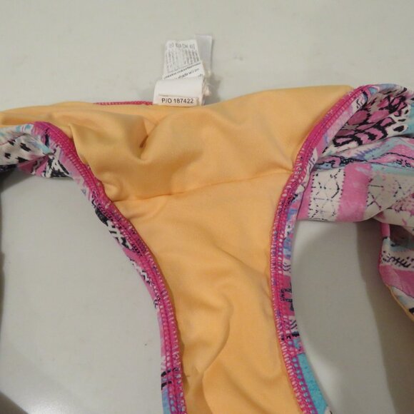 SEAFOLLY Beach Bazaar Persian Pink Patchwork Print Hipster Bikini Bottom Sz 8 - Picture 9 of 11